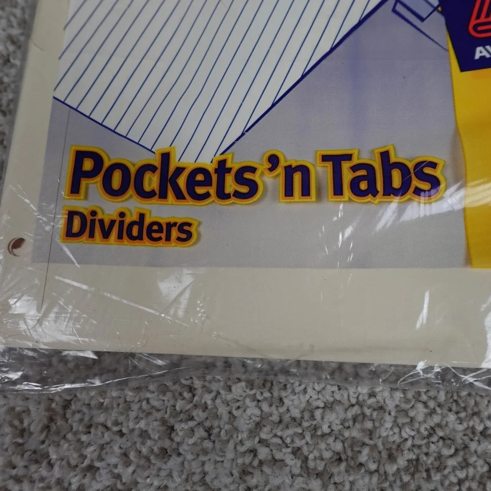 Avery Advantages Pockets n Tabs Insertable Dividers 5 Tab‎ Set 81009 Buff Multi